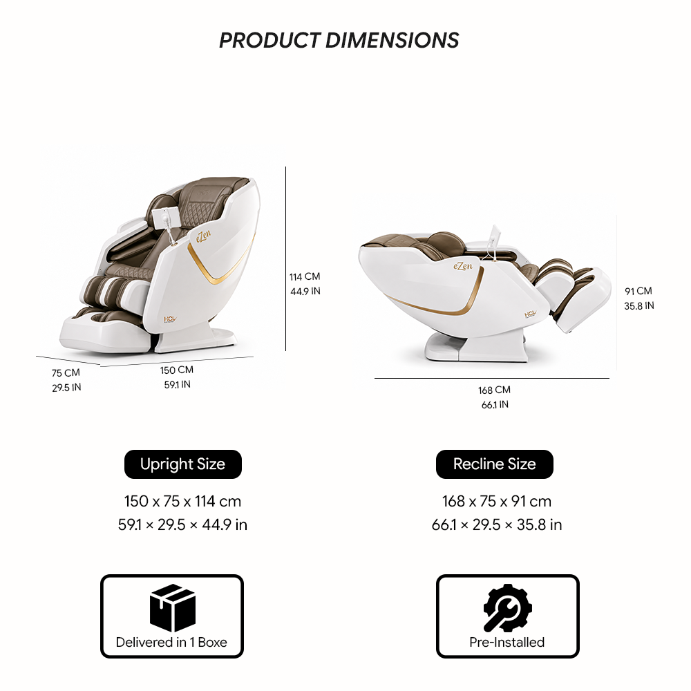HCI eZen Advanced 4D Electric Massage Chair Brown image 6